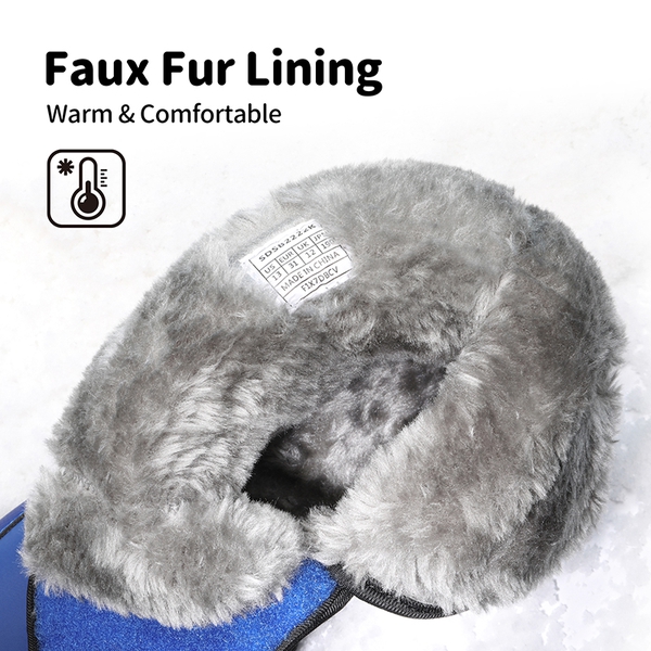 Kids Waterproof Faux Fur Snow Boots - ROYAL BLUE - 2